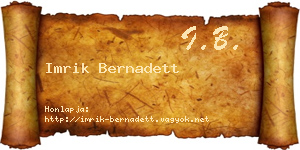 Imrik Bernadett névjegykártya